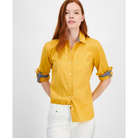 Tommy Hilfiger Women's Cotton Roll-Tab Button Shirt