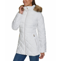 Tommy Hilfiger Women's Bibbed Faux-Fur-Trim Hooded Puffer Coat