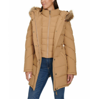 Tommy Hilfiger Women's Faux-Fur-Trim Hooded Puffer Coat