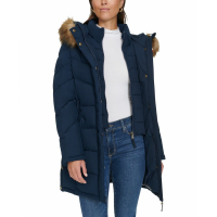 Tommy Hilfiger Faux-Fur-Trim Hooded Puffer Coat pour Femmes