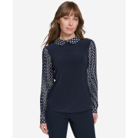 Tommy Hilfiger Collared Pleated-Sleeve Top pour Femmes