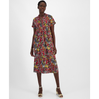 Tommy Hilfiger Women's Cotton Floral Tiered Midi Dress