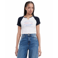 Tommy Jeans Slim Vintage Prep Cropped T-Shirt pour Femmes