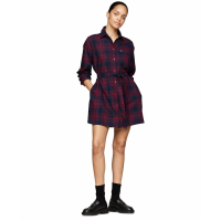 Tommy Jeans Women's Belted Checkered Shirt Dress