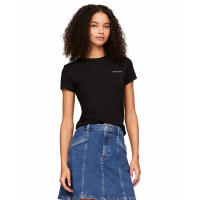 Tommy Jeans Cotton Slim-Fit Linear Logo T-Shirt pour Femmes