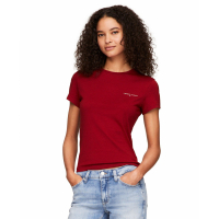 Tommy Jeans Cotton Slim-Fit Linear Logo T-Shirt pour Femmes