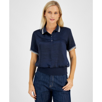 Tommy Hilfiger Women's Charmeuse Wove Polo Top