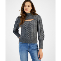 Tommy Hilfiger Women's Cable-Knit Keyhole Mock-Neck Sweater