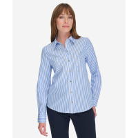 Tommy Hilfiger Cotton Striped Embellished Long-Sleeve Shirt pour Femmes