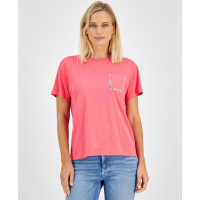 Tommy Hilfiger Embellished Pocket Crewneck T-Shirt pour Femmes