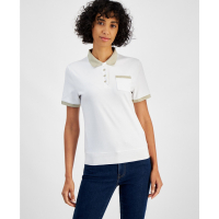 Tommy Hilfiger Cotton Contrast-Trim Polo Top pour Femmes