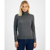 Tommy Hilfiger Women's Cotton Solid Button Cuff Turtleneck Sweater