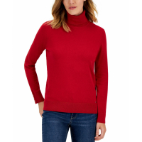 Tommy Hilfiger Cotton Solid Button Cuff Turtleneck Sweater pour Femmes