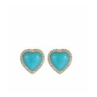 Liv Oliver Women's 'Heart Gemstone Stud' Earrings