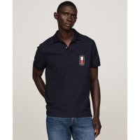 Tommy Hilfiger Men's Short Sleeve Textured Vertical Flag Polo Shirt