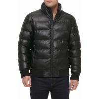 Tommy Hilfiger Men's Water Resistant Faux Leather Quilted Bomber Jacket