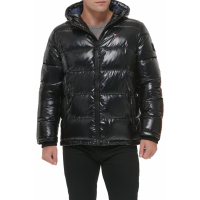 Tommy Hilfiger Men's Quilted Puffer Hooded Mid Length Jacket