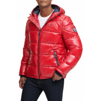 Tommy Hilfiger Men's Quilted Puffer Hooded Mid Length Jacket