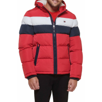 Tommy Hilfiger Men's Faux Shearling Lined Hooded Puffer Jacket