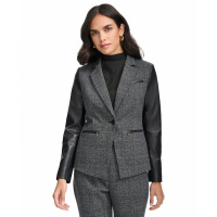 Calvin Klein Blazer 'Faux-Leather-Sleeve' pour Femmes