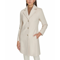 Calvin Klein 'Single-Breasted Wool Blend Coat' pour Femmes