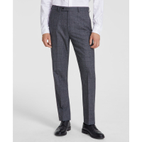 Calvin Klein 'Slim-Fit Gray Plaid Wool-Blend Suit Separate Pants' pour Hommes