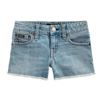 Ralph Lauren 'Frayed Cotton Denim Shorts' für Kleine Mädchen