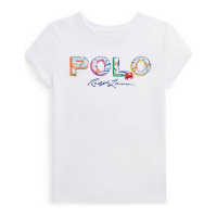 Ralph Lauren 'Tropical Logo Cotton Jersey T-Shirt' für Kleine Mädchen