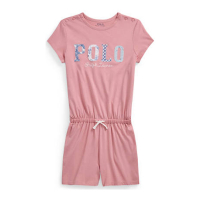 Ralph Lauren 'Mixed Logo Cotton Jersey Romper' für große Mädchen