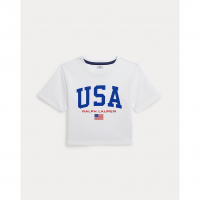 Ralph Lauren 'Logo Cotton Jersey Boxy Tee' für Kleine Mädchen