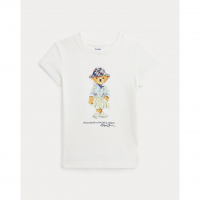 Ralph Lauren 'Polo Bear Cotton Jersey Tee' für Kleine Mädchen