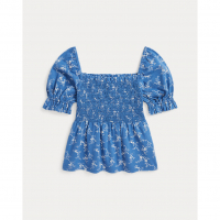 Ralph Lauren 'Floral Smocked Cotton Jersey Top' für Kleine Mädchen