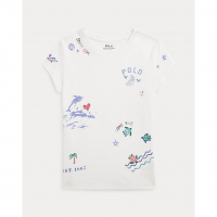 Ralph Lauren 'Cotton Jersey Graphic Tee' für Kleine Mädchen