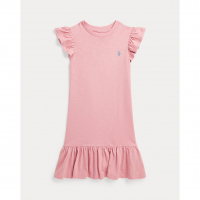 Ralph Lauren 'Flutter-Sleeve Cotton Jersey Tee Dress' für Kleine Mädchen