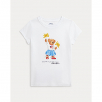 Ralph Lauren 'Polo Bear Cotton Jersey Tee' für Kleine Mädchen