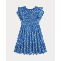 Ralph Lauren Kids 'Floral Smocked Cotton Jersey Dress' für große Mädchen