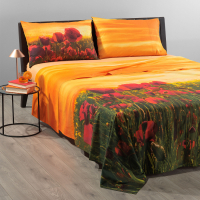 Caleffi Poppies Bedspread Set - King size bed, 4 Stücke