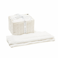 Caleffi Set of 6 Basic White Washcloths with Basket - 6 Stücke