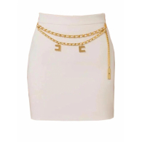 Elisabetta Franchi Women's 'Butter With Chain Belt And Logo Charms' Mini Skirt