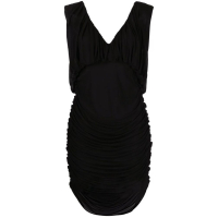 Saint Laurent 'Ruched V-Neck' Midi Kleid für Damen