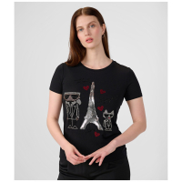 Karl Lagerfeld Paris 'Karl Sequin Eiffel Tower Tee' für Damen