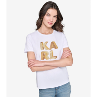 Karl Lagerfeld Paris 'Luxe Karl Sequin Logo Tee' für Damen