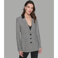 Karl Lagerfeld Paris 'Glen Plaid Faux Leather Collar Blazer' für Damen