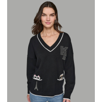 Karl Lagerfeld Paris 'Whimsy Varsity Sweater With Pockets' für Damen