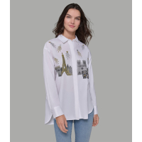 Karl Lagerfeld Paris 'Duo In Paris Sequin Poplin Shirt' für Damen