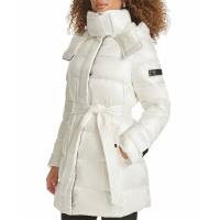 Karl Lagerfeld Paris Women's 'Karl Lagerfeld Shine Hooded Short Belted Puffer Coat'