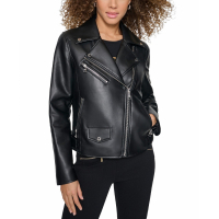 Karl Lagerfeld Paris 'Faux-Leather Asymmetric Moto Coat' für Damen