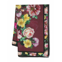 Dolce&Gabbana Women's 'Floral-Print Georgette' Wool Scarf