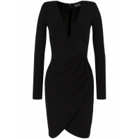 Emporio Armani Robe à manches longues 'Crossover Neck Draped Dress' pour Femmes