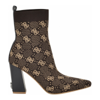 Guess Women's 'Yonel Block Heel Stretch Knit Logo' Booties